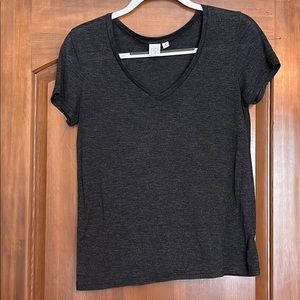 Charcoal gray v-neck tee